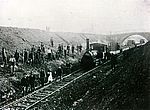 Streckenbau bei Diebach 1905